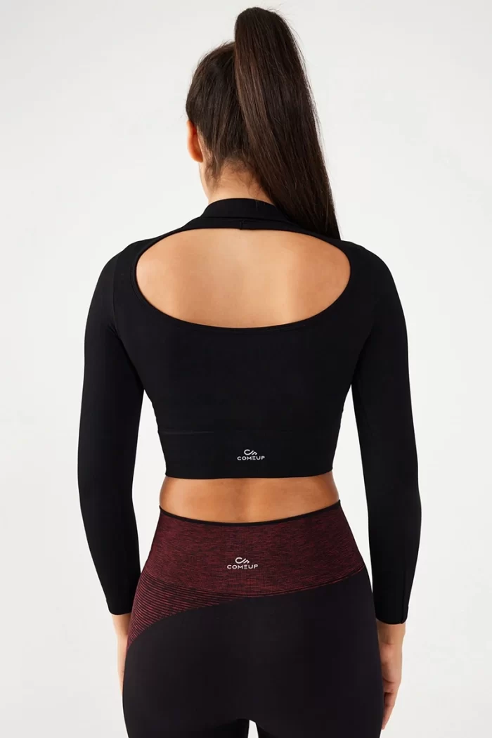 Crop Top Turtleneck Black come up sportmaze