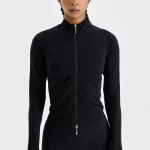 Seamless Zippered Sports Jacket Black