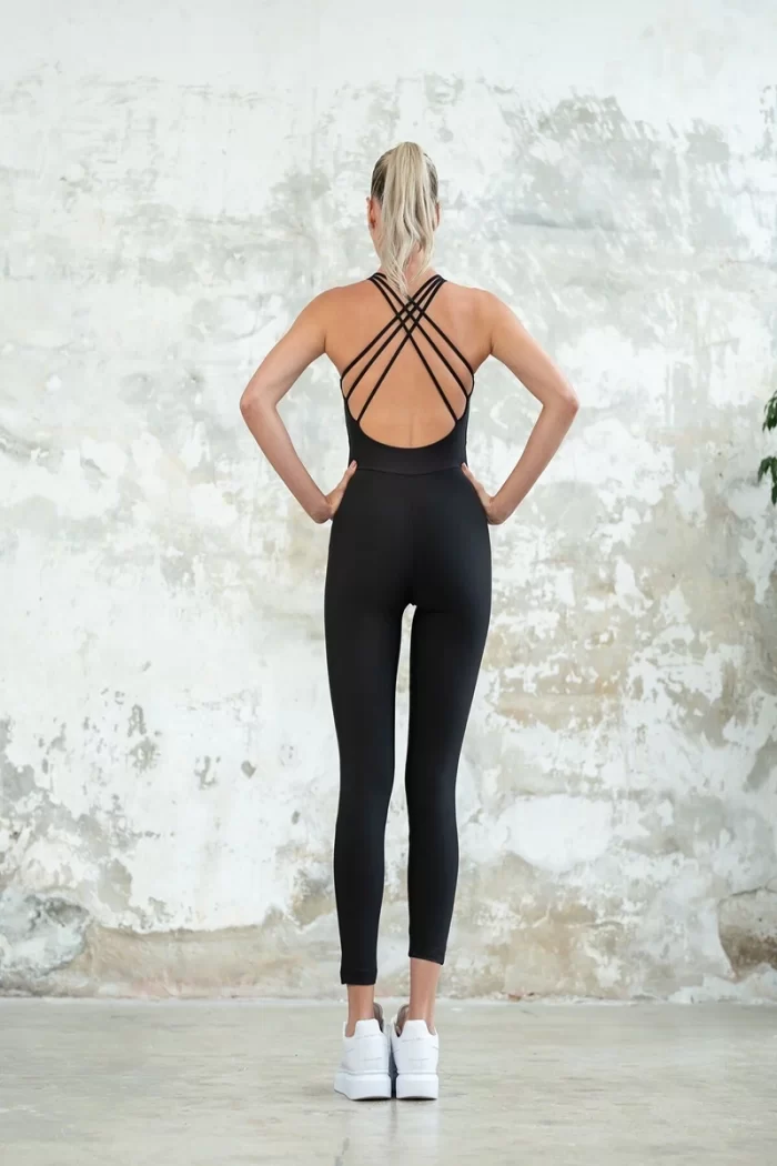 Lismina 3 Stripes Jumpsuit Black Color