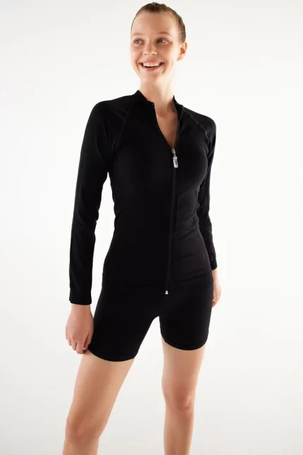 Zippered Sports Jacket Black sportmaze