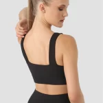 sportmaze Superstacy Square Neck Black Sports Bustier