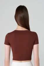 UP&FIT Push Up Crop Light Brown sportmaze