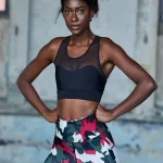 Lismina 199 Tulle Detailed Sport Bra Black Color sportmaze