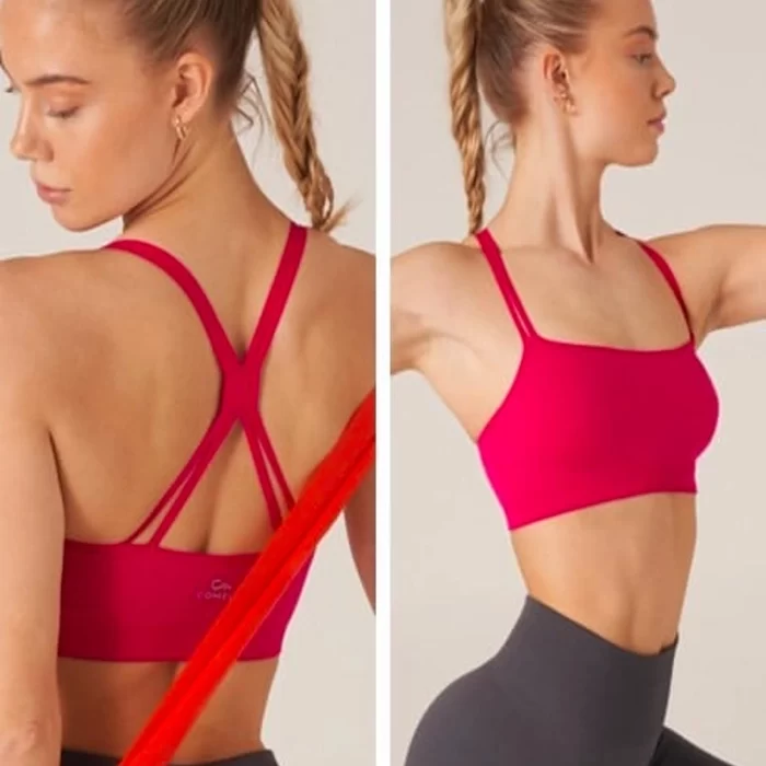 Come up Thin Strap Sports Bra pink sportmaze