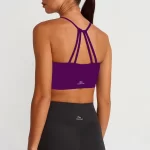 Come up Strappy Mesh Detailed Sports Bra Purple sportmaze