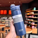 Tyeso 750 ml Insulation Stainless Steel Water Bottle Sport Thermal Mug Dark blue sportmaze