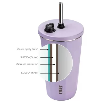 Tyeso 600ml vacuum insulated bottle purple sportmaze