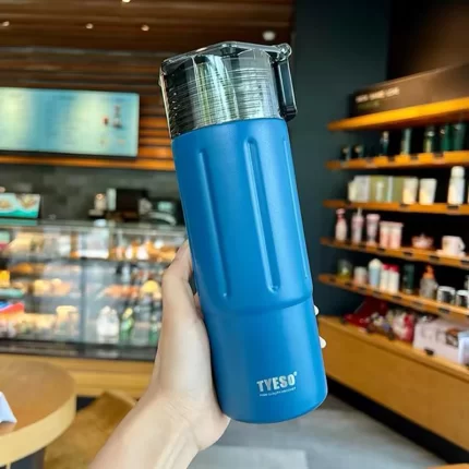 Tyeso 600ml vacuum insulated dark blue sportmaze